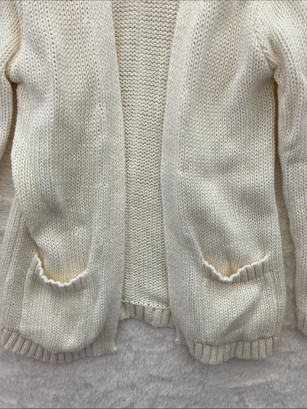 SALE! 50% Off Kids Old Navy Cream Open-Front Knit Cardigan with Pockets Size 5T